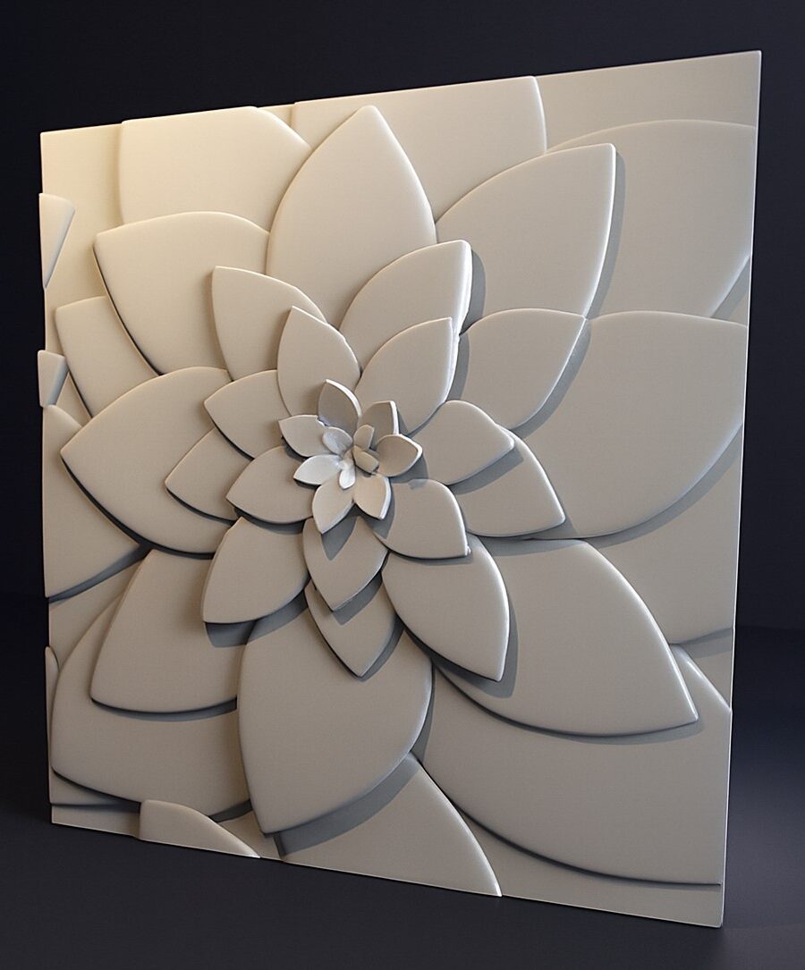 3D-gipspanel Blomster
