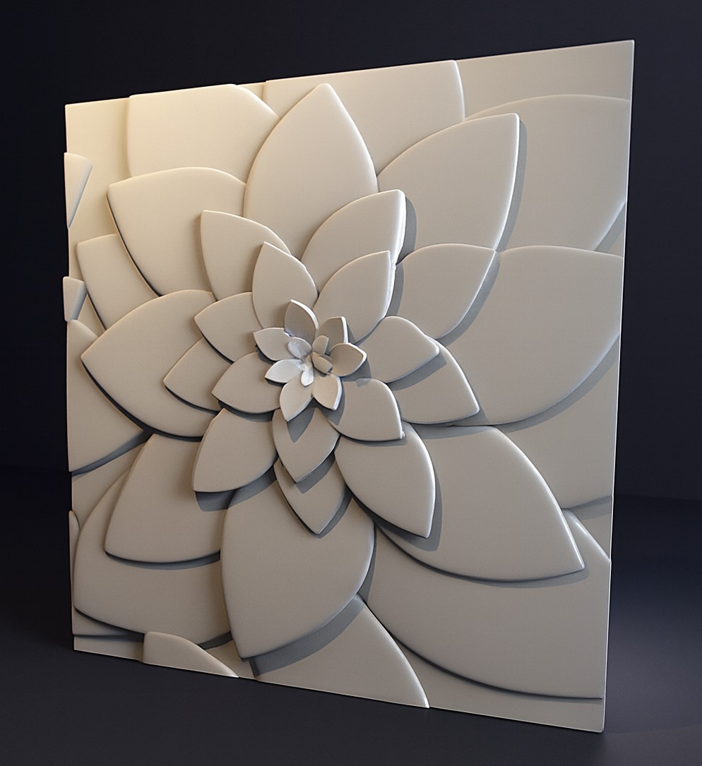 3D-gipspanel Blomster