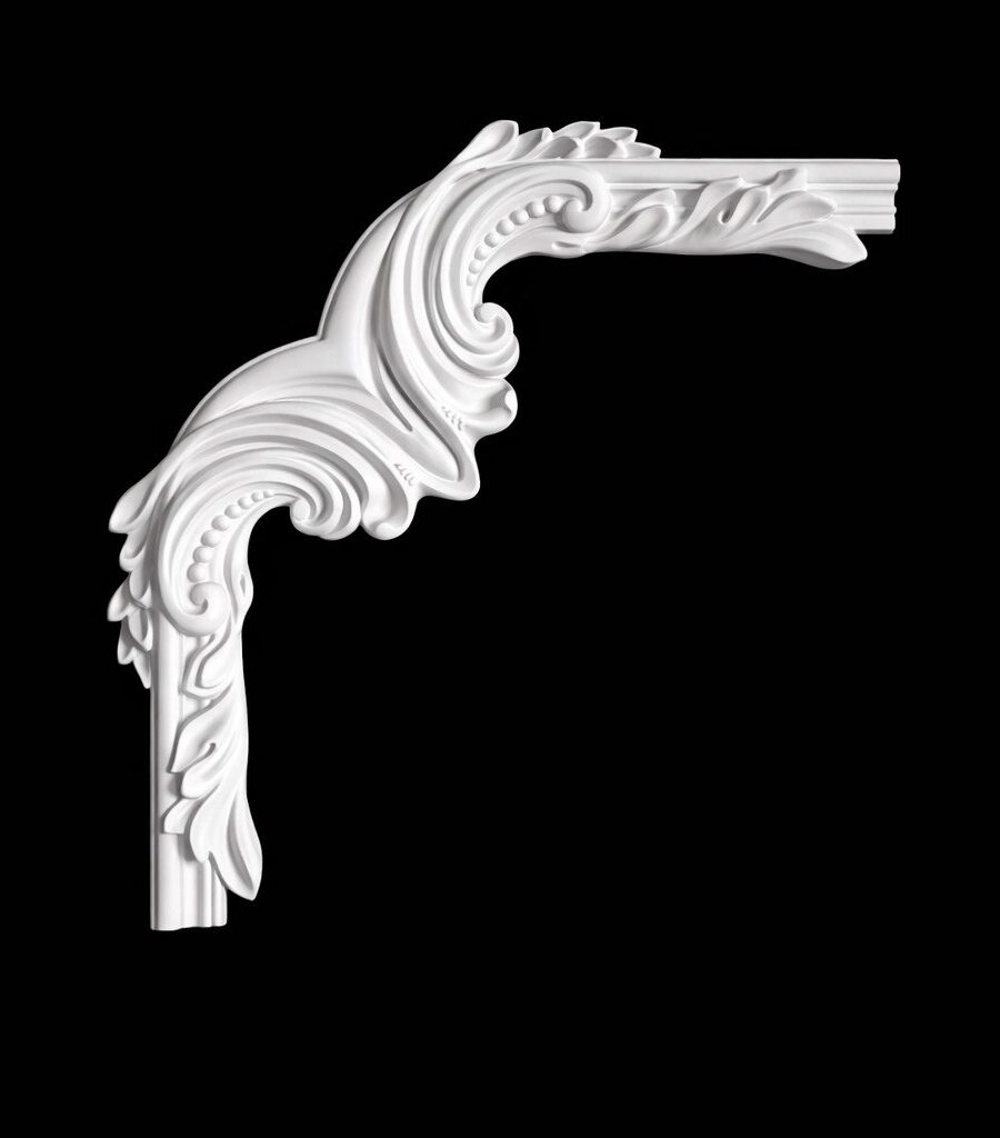 Hjørneornament i gips DU 03