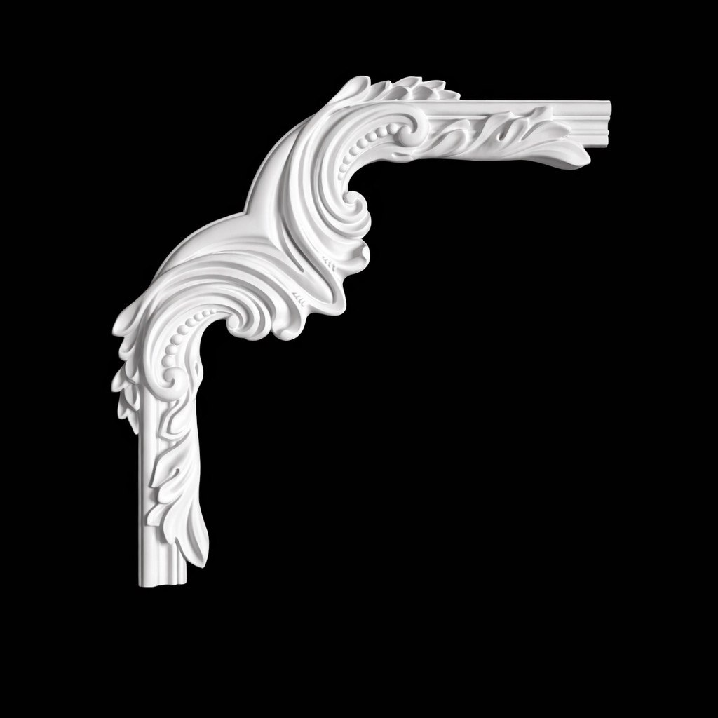 Hjørneornament i gips DU 03