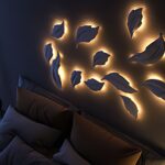 3D-gipspanel med belysning LED Blader