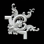Hjørneornament i gips DU 04