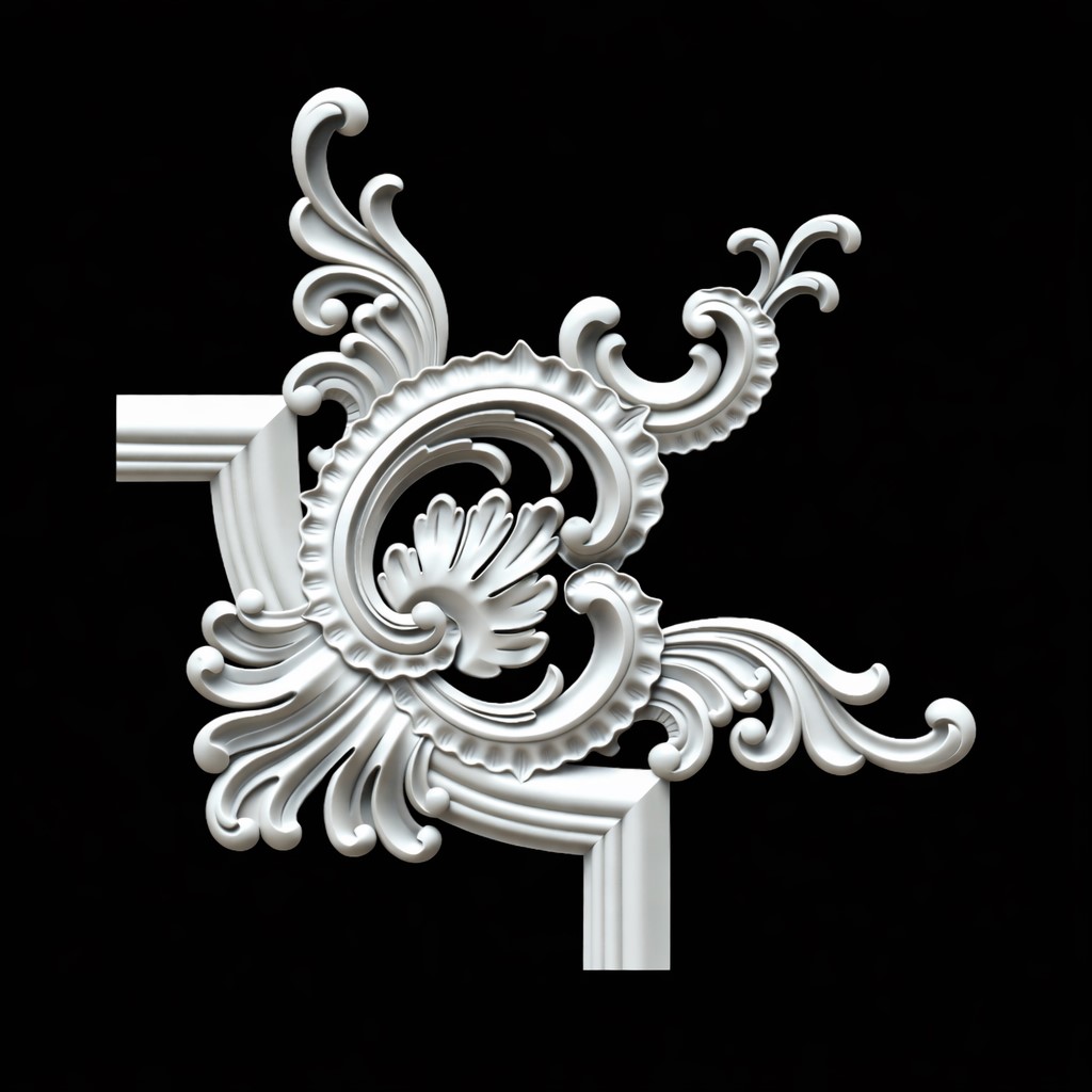Hjørneornament i gips DU 04