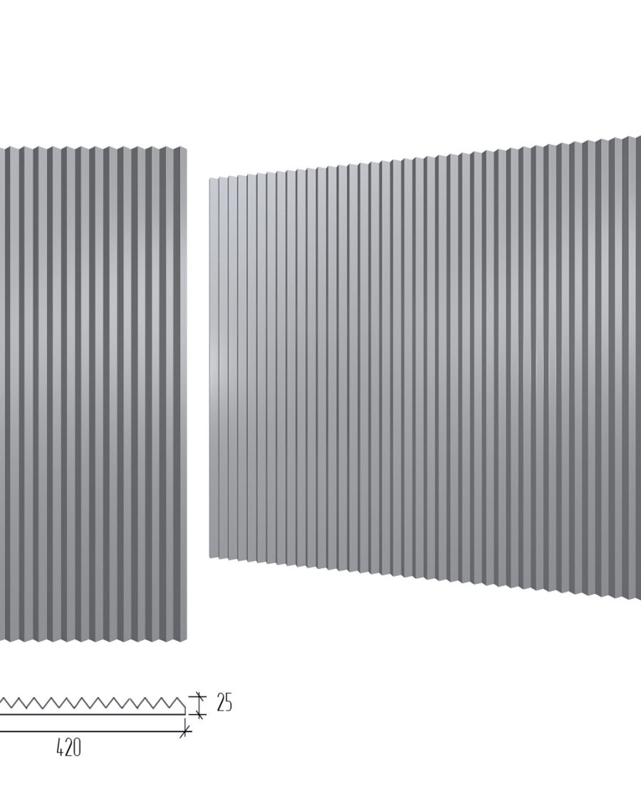 Storformat 3D-gipspanel Sikksakk