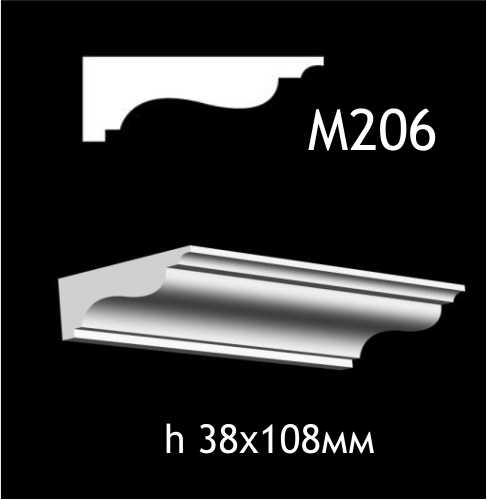 Dekorlist i gips M206